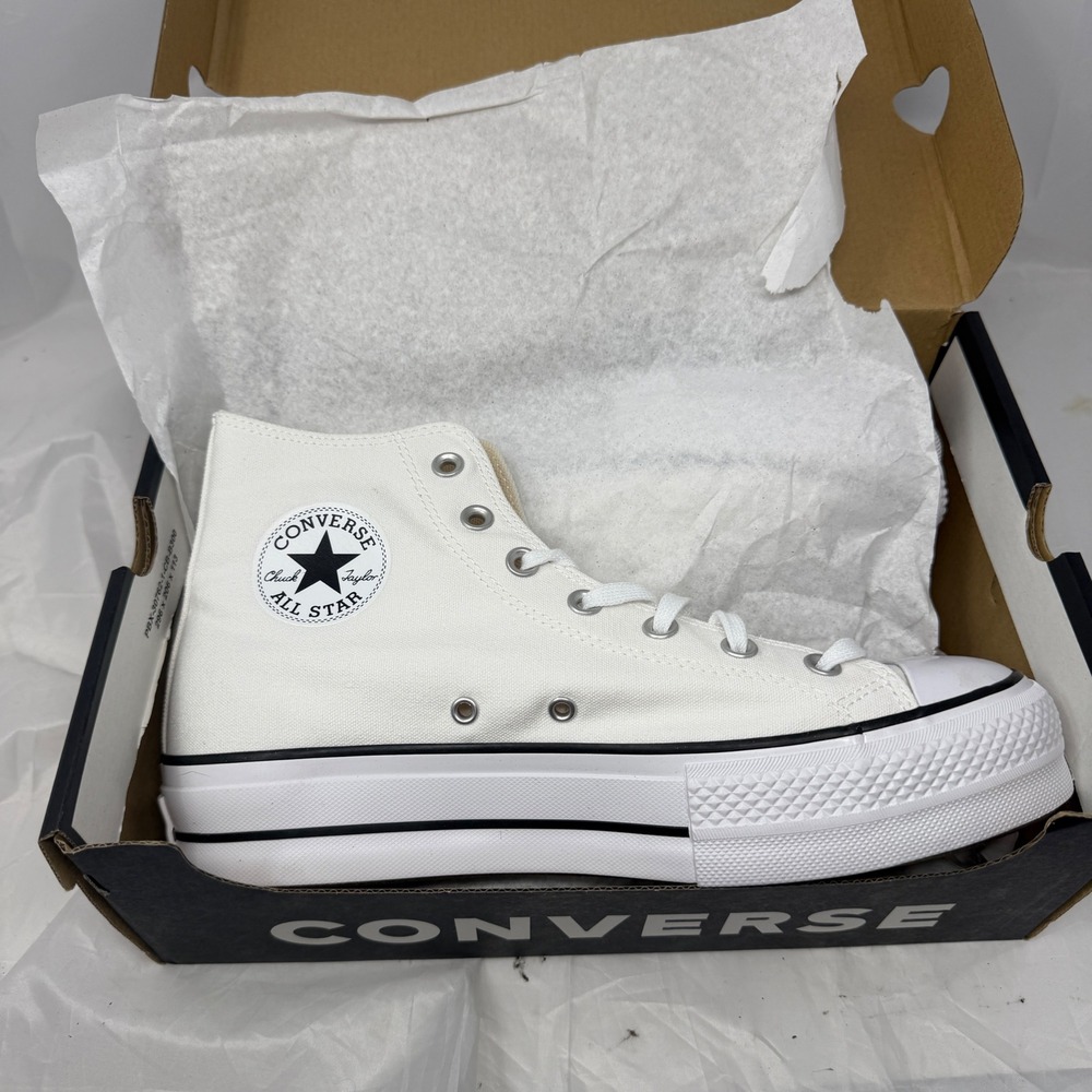 Converse Chuck Taylor All Star Lift Hi White Black Platform Women 10 560846F